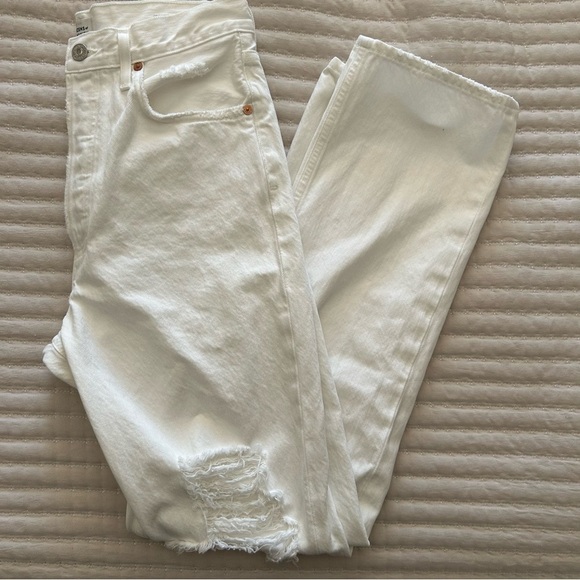 Citizens of Humanity Straight Leg Distressed Eva High Rise Baggy Jeans White, 27 - Picture 12 of 13